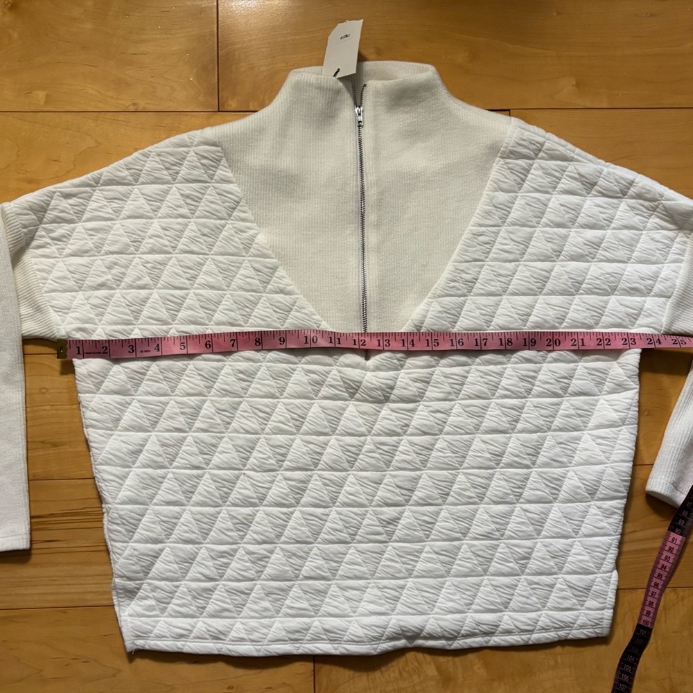 THML Quilted Pullover Half Zip White Womens Size XS Extra Small New With Tag - Picture 5 of 7